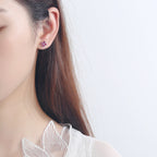 Women's earrings with multilayer floral design and sparkling zirconia Hapa Style