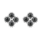 Women's earrings with multilayer floral design and sparkling zirconia Hapa Style
