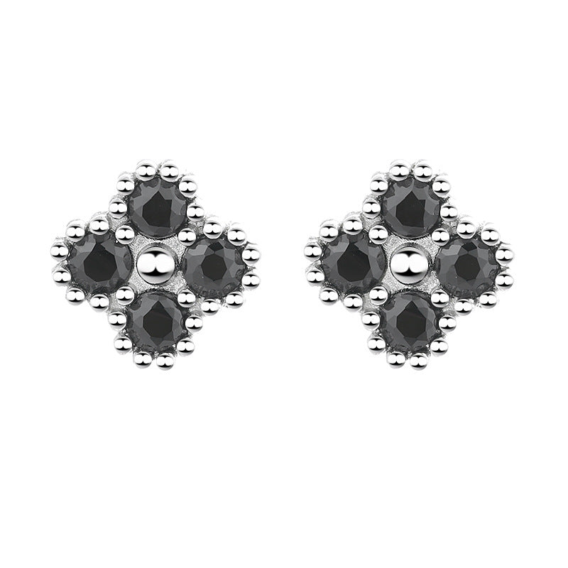 Women's earrings with multilayer floral design and sparkling zirconia Hapa Style