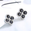 Women's earrings with multilayer floral design and sparkling zirconia Hapa Style