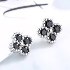 Women's earrings with multilayer floral design and sparkling zirconia Hapa Style