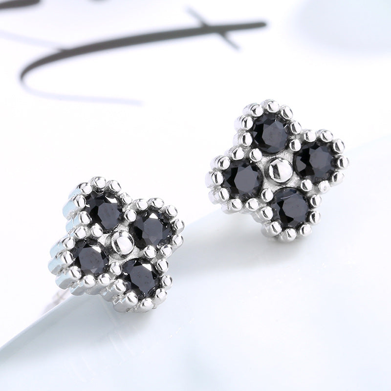 Women's earrings with multilayer floral design and sparkling zirconia Hapa Style