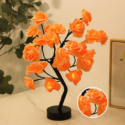 Bordsskiva ros blomma träd ljus