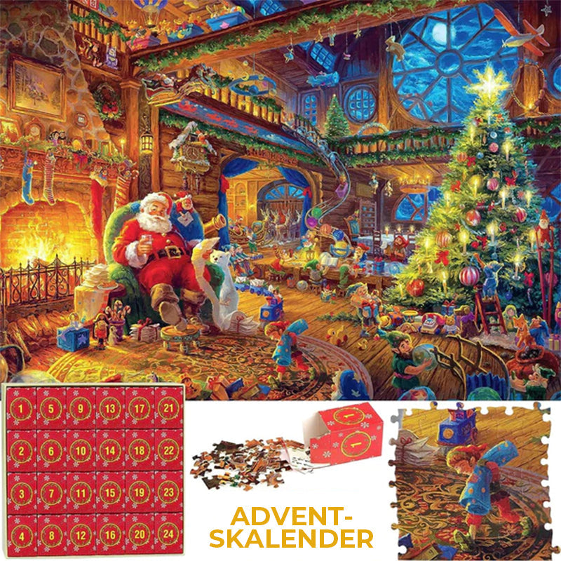 Adventskalender Nedräkning till julpussel Blindbox 1000/1008st