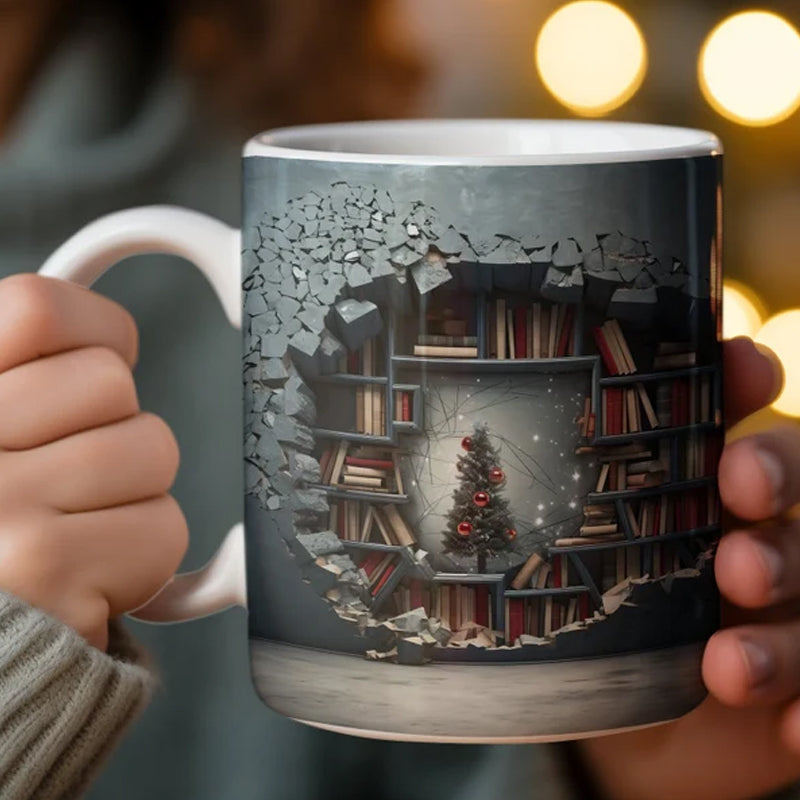 3D bokhylla kaffemugg
