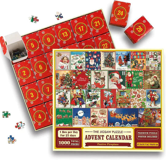 Adventskalender Nedräkning till julpussel Blindbox 1000/1008st