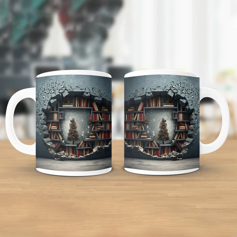 3D bokhylla kaffemugg