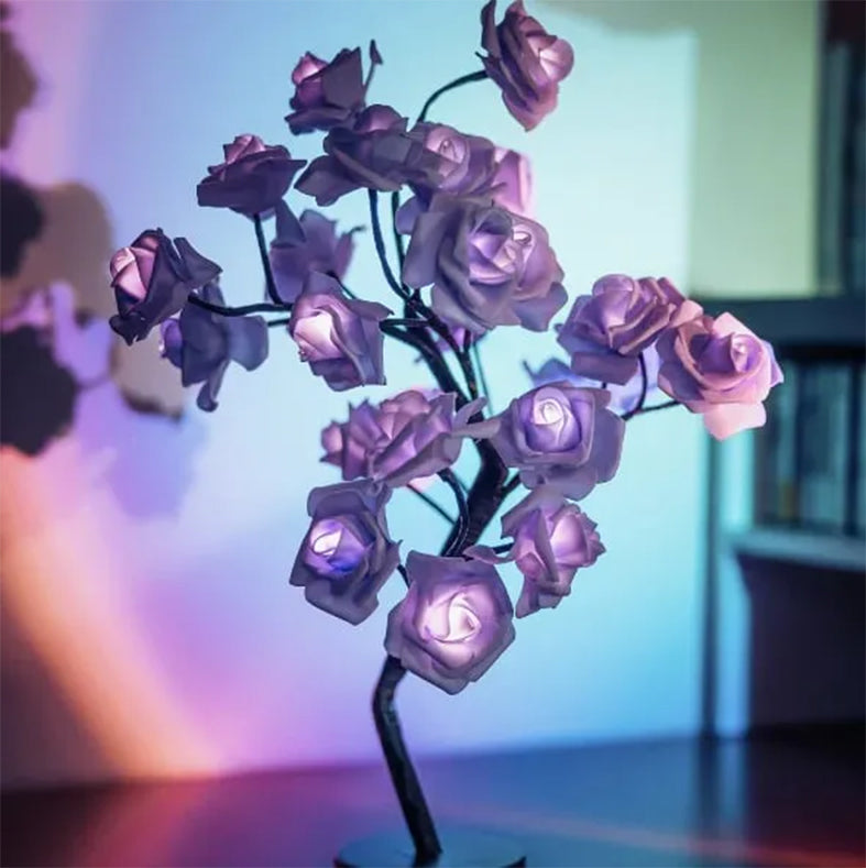 Bordsskiva ros blomma träd ljus