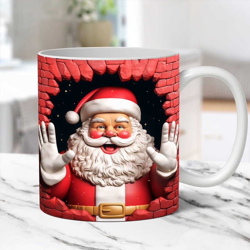 3D Jul Uppblåst Mugg Kaffemugg Pösig design