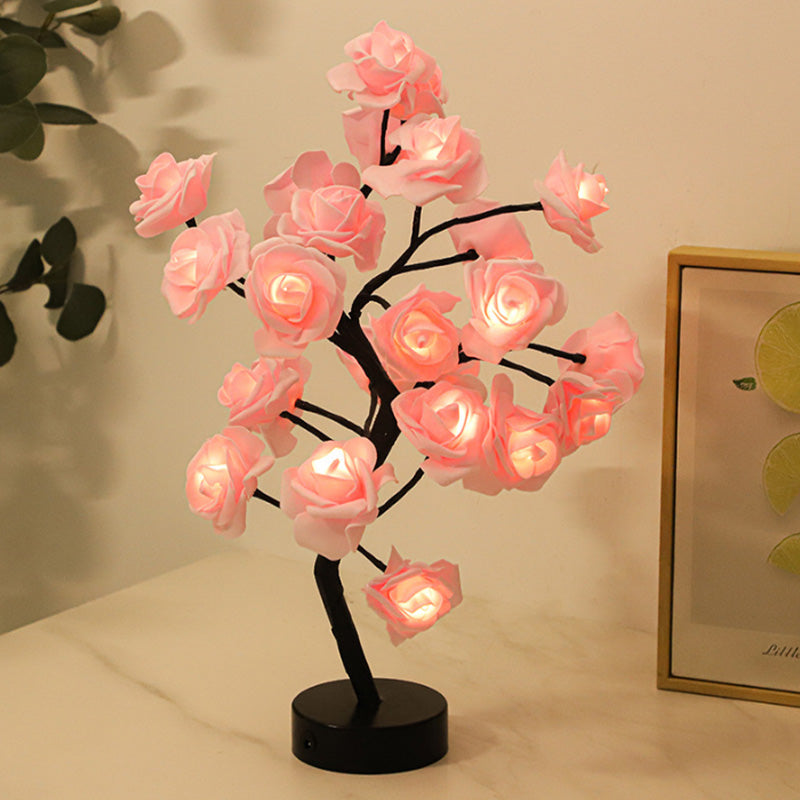 Bordsskiva ros blomma träd ljus
