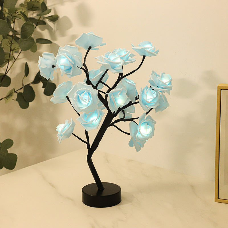 Bordsskiva ros blomma träd ljus
