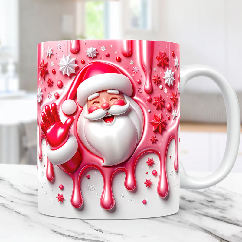 3D Jul Uppblåst Mugg Kaffemugg Pösig design