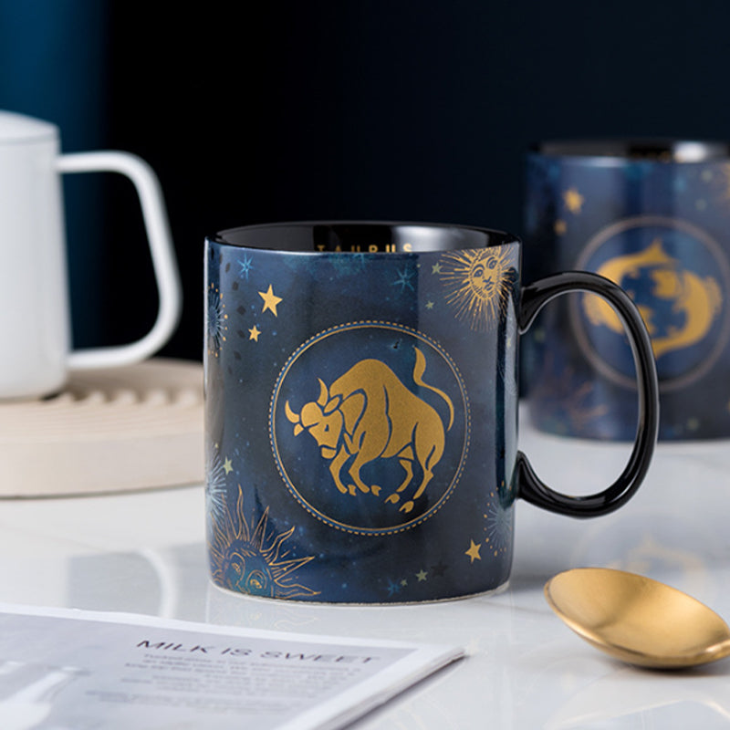 12 Constellations Mug Koboltblå kaffemugg i keramik