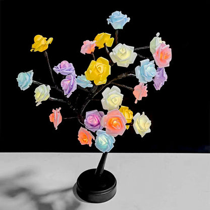 Bordsskiva ros blomma träd ljus