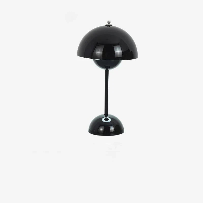 Svart bordslampa med blank finish
