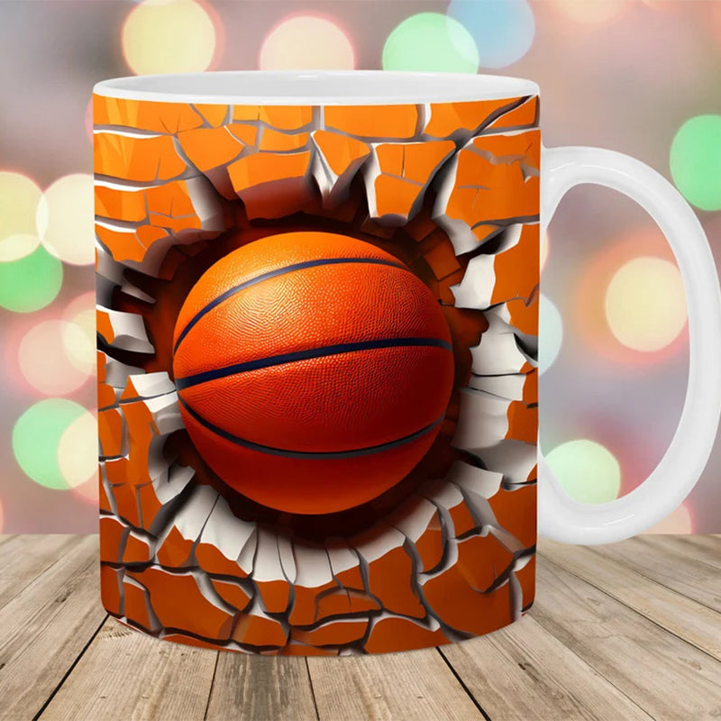 3D-basketboll/fotboll i väggen Kaffemugg