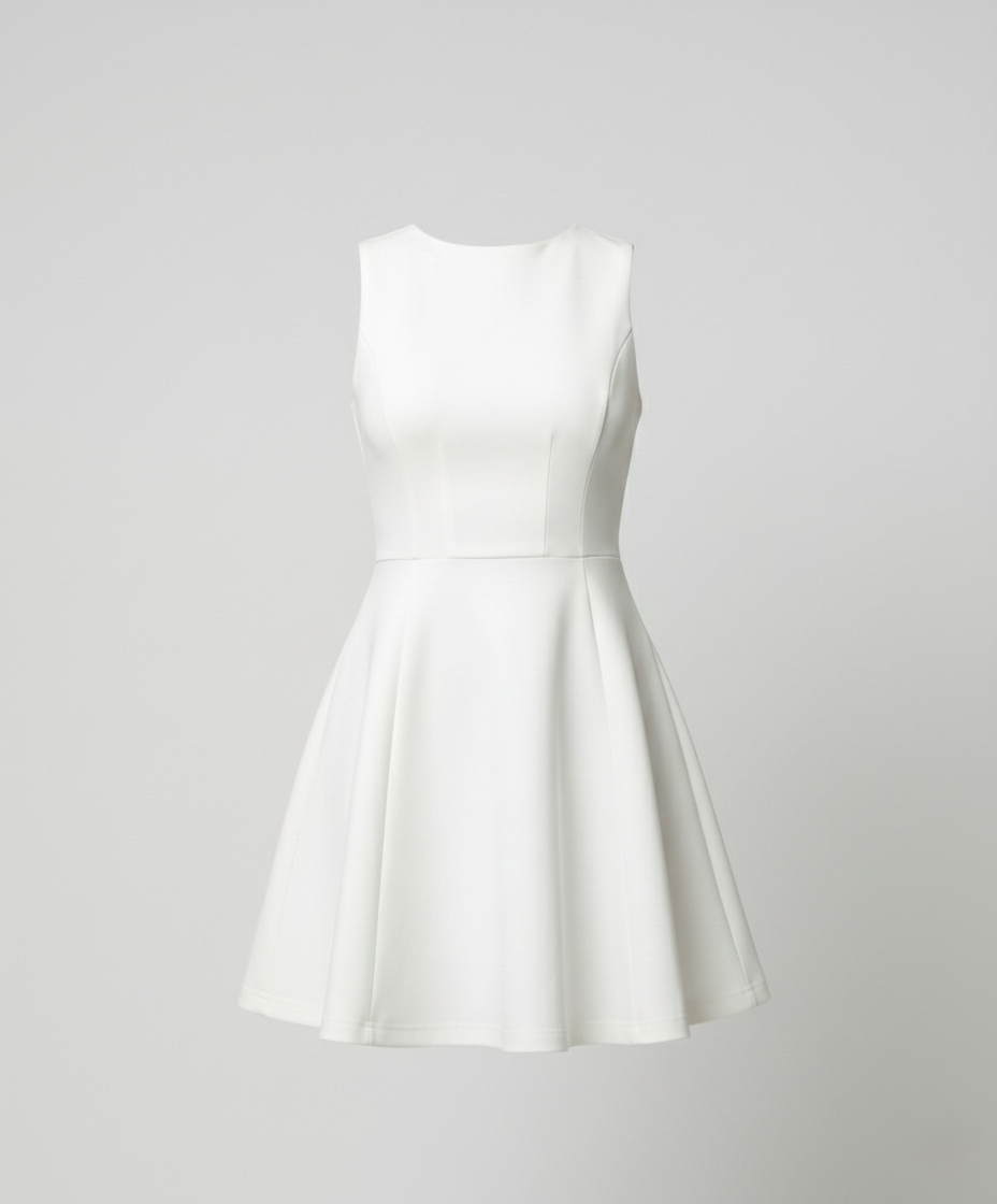 Women's A-line dress with fitted top