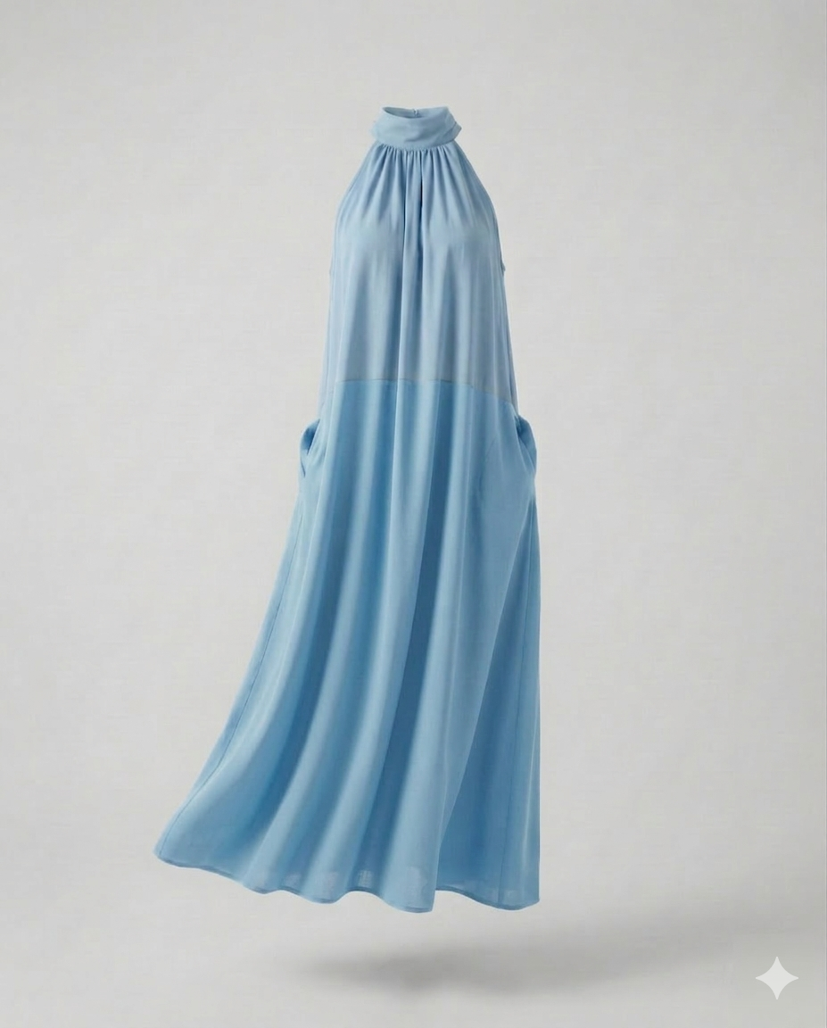 Women's Halter Maxi Dress in A-Line