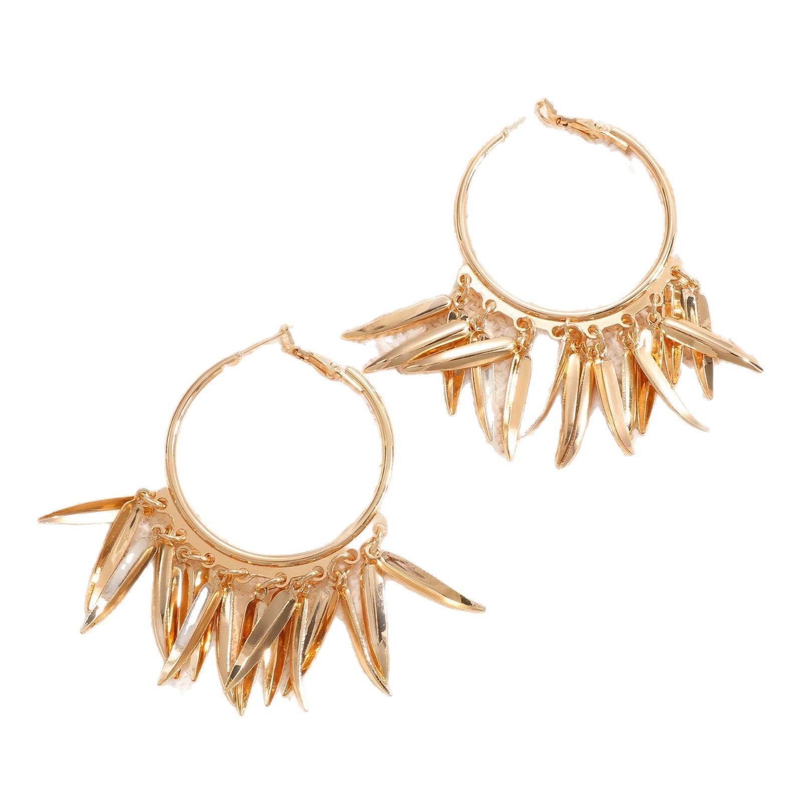 Women Hanging Earrings with Elegant Decorative Leaf Design Hapa Style