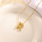 Women's necklace with curved letter pendant Hapa Style