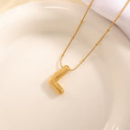Women's necklace with curved letter pendant Hapa Style
