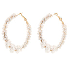 Women’s hoops with artistic pearl design Hapa Style