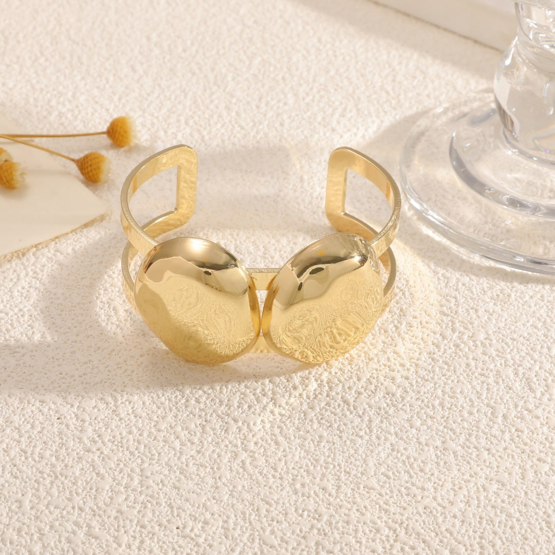 Ladies Open Cuff Bracelet with Elegant, Curved Design Hapa Style
