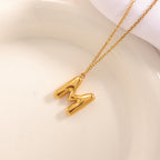 Women's necklace with curved letter pendant Hapa Style