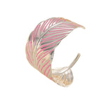 Ladies Open Cuff Bracelet in Tropical Leaf Design Hapa Style
