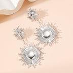 Women's Hanging Earrings in Modern Radiant Design Hapa Style