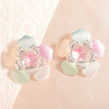 Ladies' flower earrings with intricate design and glossy accents Hapa Style