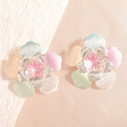 Ladies' flower earrings with intricate design and glossy accents Hapa Style