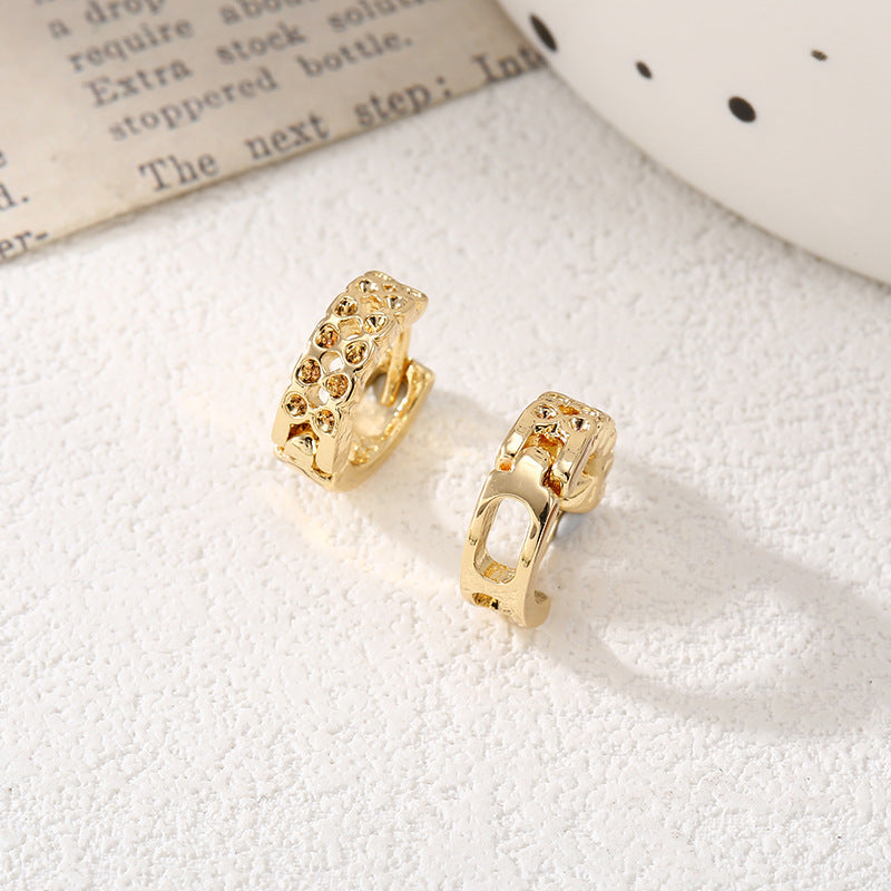 Women's hoop earrings with modern, textured design Hapa Style