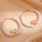 Women’s hoops with artistic pearl design Hapa Style