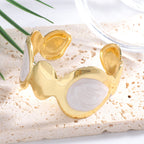 Ladies Open Bangle with Artistic, Curved Design Hapa Style