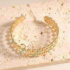 Women Open Bangle with Artistic Relief Design Hapa Style