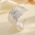 Ladies Open Cuff Bracelet in Tropical Leaf Design Hapa Style