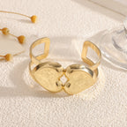 Women's Open Bangle with Elegant Heart Shape Hapa Style