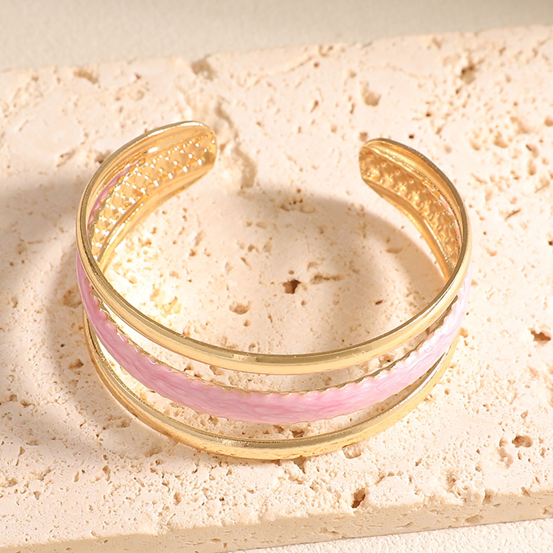 Women Open Bangle with Artistic Relief Design Hapa Style