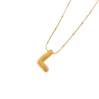 Women's necklace with curved letter pendant Hapa Style