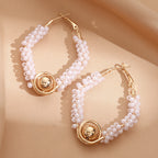 Women’s hoops with artistic pearl design Hapa Style