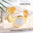 Ladies Open Bangle with Artistic, Curved Design Hapa Style