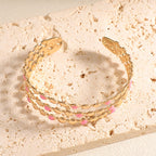 Women Open Bangle with Artistic Relief Design Hapa Style