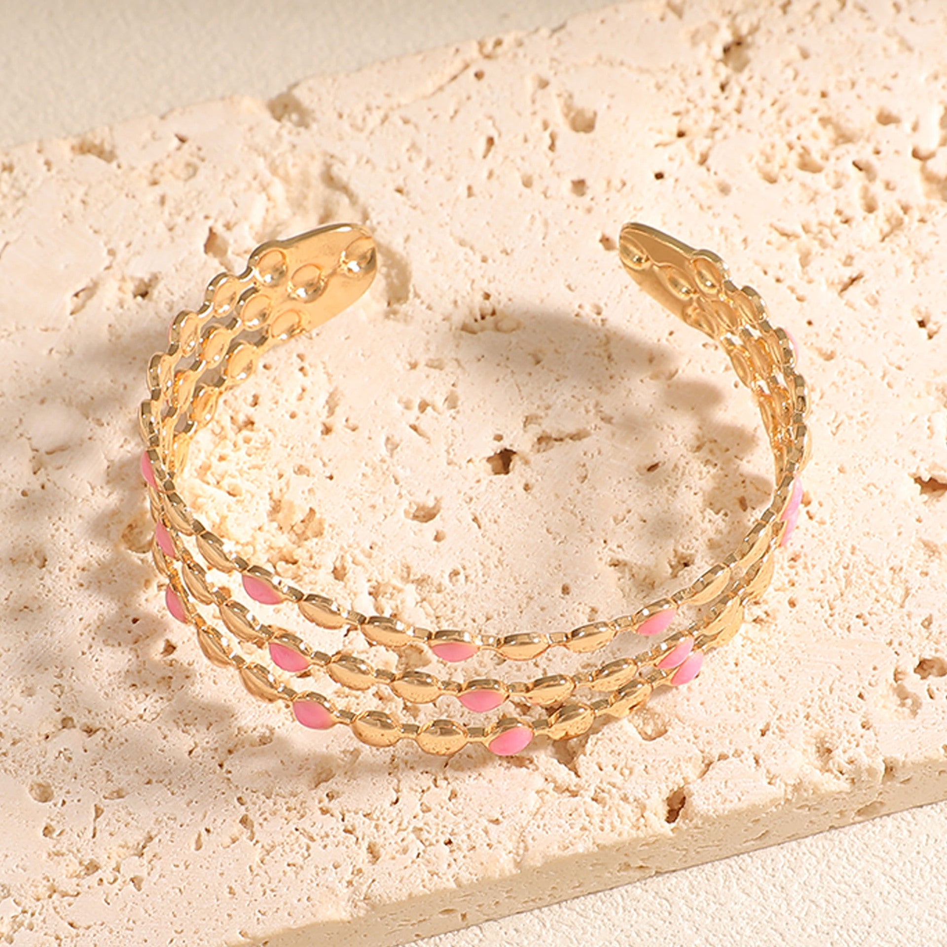 Women Open Bangle with Artistic Relief Design Hapa Style