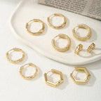 Women's hoop earrings with modern, textured design Hapa Style