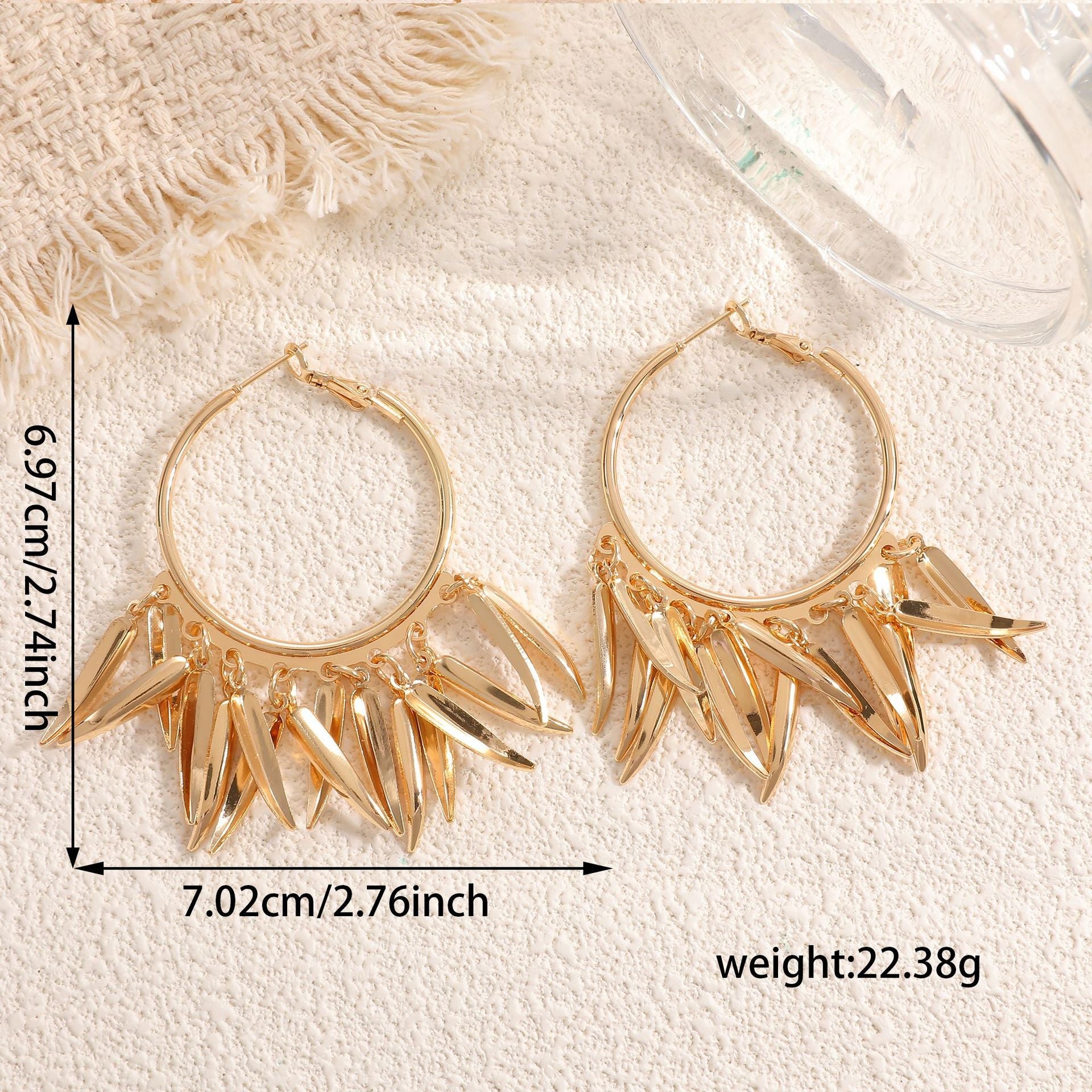 Women Hanging Earrings with Elegant Decorative Leaf Design Hapa Style