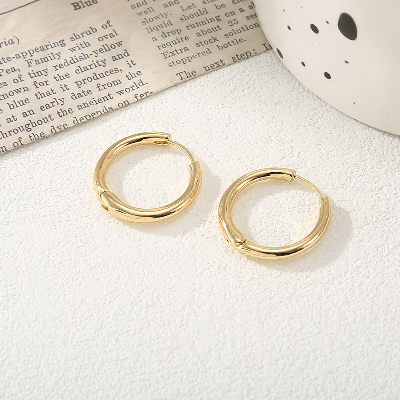 Women's hoop earrings with modern, textured design Hapa Style