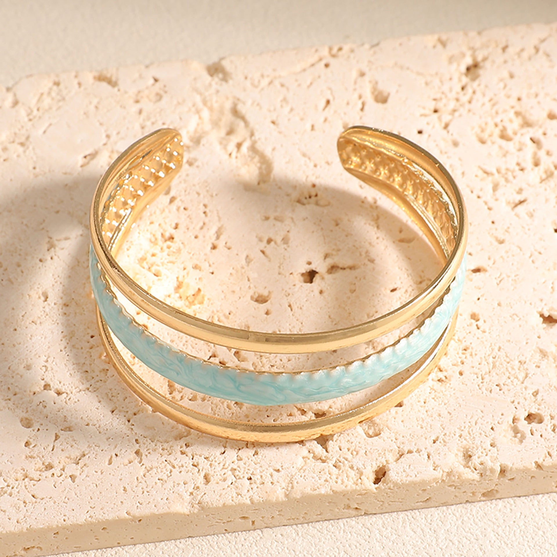 Women Open Bangle with Artistic Relief Design Hapa Style