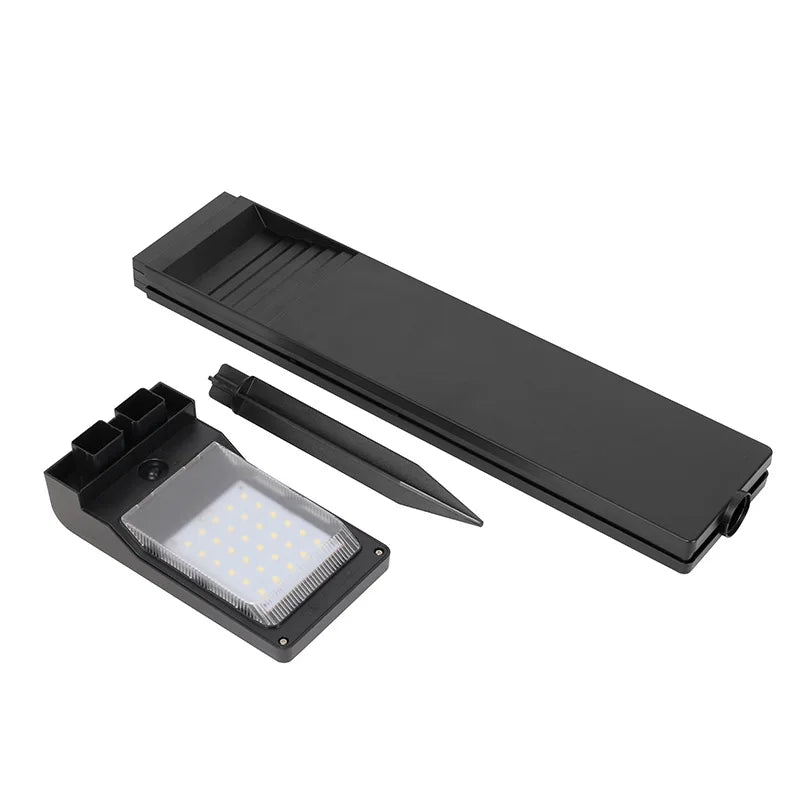 Trädgårdslampa med solpanel och LED-enhet