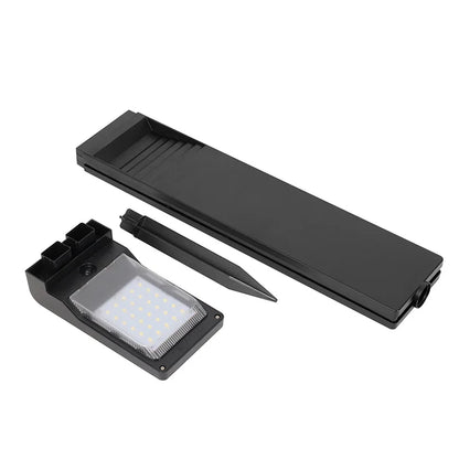 Trädgårdslampa med solpanel och LED-enhet